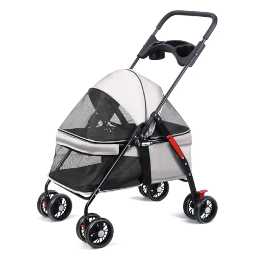 ulafbwur Mittlerer Hunde Kinderwagen 4 Räder Hundekatze Kinderwagen, Reisetier -Klappermeister mit Tassenhalter, atmungsaktivem und sichtbarem Mesh -Sonnenschatten für kleine mittlere Hund, mehrere ulafbwur Mittlerer Hunde Kinderwagen 4 Räder Hundekatze Kinderwagen, Reisetier -Klappermeister mit Tassenhalter, atmungsaktivem und sichtbarem Mesh -Sonnenschatten für kleine mittlere Hund, mehrere von ulafbwur