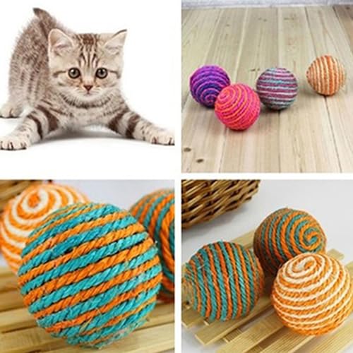 ulafbwur Spielball für Katzen, Haustiere, Sisalseil, gewebt, Ball, Teaser, Spiel, Kauen und Rassel, Kratzspielzeug ulafbwur Spielball für Katzen, Haustiere, Sisalseil, gewebt, Ball, Teaser, Spiel, Kauen und Rassel, Kratzspielzeug von ulafbwur