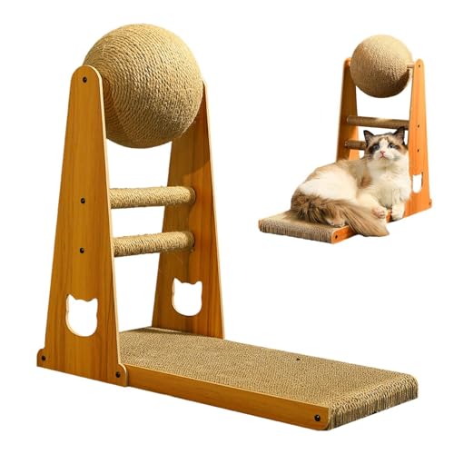 Kratzmatte für Katzen, L-Form, L-förmig, Kratzbrett aus Sisal mit Kratzball für Katzen, Kratzspielzeug aus Sisal, kratzfest, Katzenbett, Spielzeug Kratzmatte für Katzen, L-Form, L-förmig, Kratzbrett aus Sisal mit Kratzball für Katzen, Kratzspielzeug aus Sisal, kratzfest, Katzenbett, Spielzeug von ulapithi