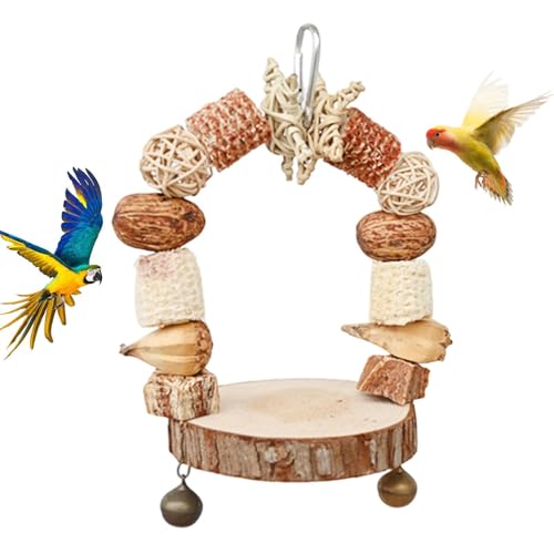 Papageienkäfig-Schaukelspielzeug | Vogelschaukeln Sittichspielzeug für Käfig,Hängende Kauspielzeuge, Papageien-Holzklötze, für Finken, Nymphensittiche, Turteltauben, kleine mittelgroße Papageienkäfig-Schaukelspielzeug | Vogelschaukeln Sittichspielzeug für Käfig,Hängende Kauspielzeuge, Papageien-Holzklötze, für Finken, Nymphensittiche, Turteltauben, kleine mittelgroße von ulapithi
