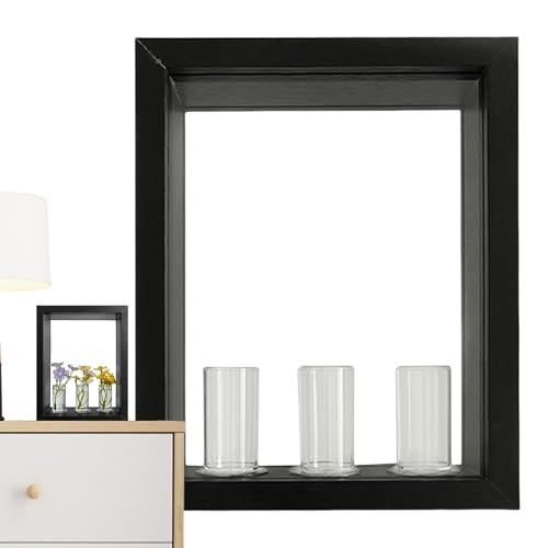 Schreibtischständer für Terrarien – Terrarium für einzigartige Terrariumstation, transparenter Bilderrahmen für Blumenschnitt, 3 Vasen, Retro-Holzständer für Schreibtischständer für Terrarien – Terrarium für einzigartige Terrariumstation, transparenter Bilderrahmen für Blumenschnitt, 3 Vasen, Retro-Holzständer für von ulapithi