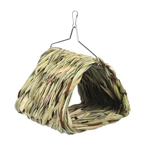 Vogelhaus für Käfig, Vogelbett für Käfig, handgewebt, dreieckige Form, Hängematte aus natürlichem Rattan, multifunktionales Schlafbett mit Vogelhaus für Käfig, Vogelbett für Käfig, handgewebt, dreieckige Form, Hängematte aus natürlichem Rattan, multifunktionales Schlafbett mit von ulapithi