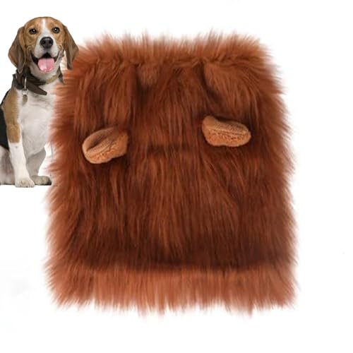 ulapithi Hundekostüm,Hundemähnenkostüm | Pet Fancy Dress Up Hundeperücke | Realistische Hundemähne-Kostümperücke mit Plüschohren, Hundehaustierzubehör, Bequeme Air-Hundekopfbedeckung, perfekt für von ulapithi