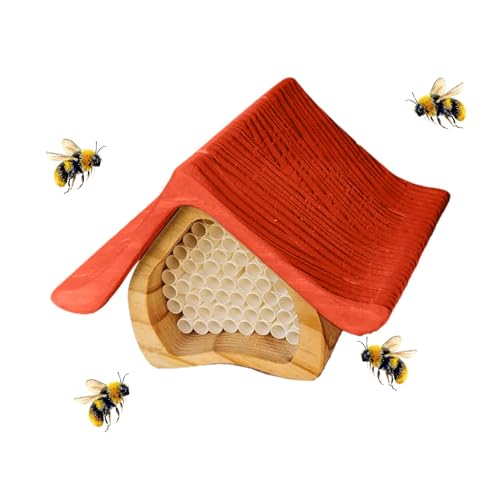 ulapithi Mauerbienenhaus, Mauerbienenhaus-Bausatz, Handgefertigte Bienenscheune für Bestäuber, Dekoratives Bienenbestäuber-Bienenstock-Dekor, multifunktionales schützendes Bienenhaltungs-Starter-Set von ulapithi