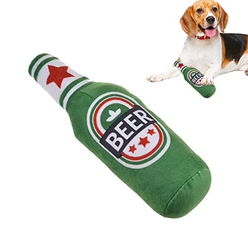 ulapithi Quietschendes Hundespielzeug Quietschspielzeug Plüsch-Hundespielzeug, Weiches Bierflaschen Kauspielzeug Hundespielzeug Gegen Langeweile Für Kleine Mittlere Große Hunde (1 Stück) von ulapithi