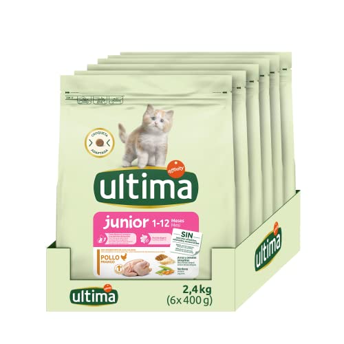 ultima Junior Cat Food 1-12 Months with Chicken, Pack of 6 x 400 g - Total 2.4 kg von Ultima