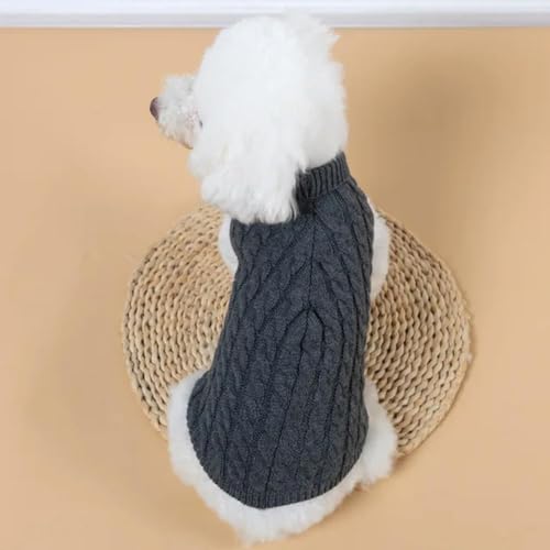 Hundepullover für kleine mittelgroße Hunde Katze Winter Warm Gestrickt Hund Pullover Haustier Rollkragen Chihuahua Weste Weicher Mantel Teddy Weste von umass