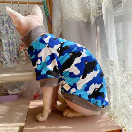 Katze Kleidung Haarlose Katze niedlichen Cartoon Camouflage Rollkragen Untermantel von umass