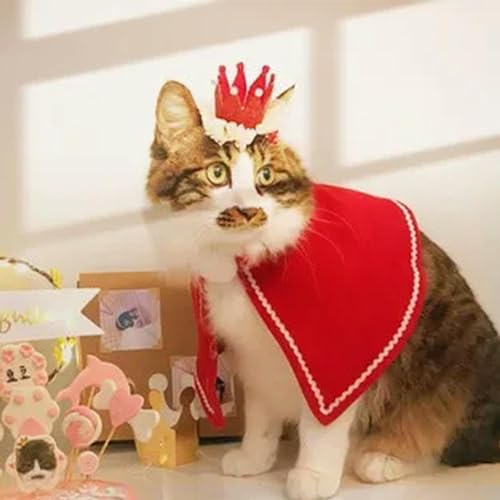 Lustige Katze Kostüm Kleidung für Weihnachten Santa Hund Cosplay Kragen Cape Nette Elch Kopfbedeckung Katze Zubehör Requisiten Dekorationen von umass