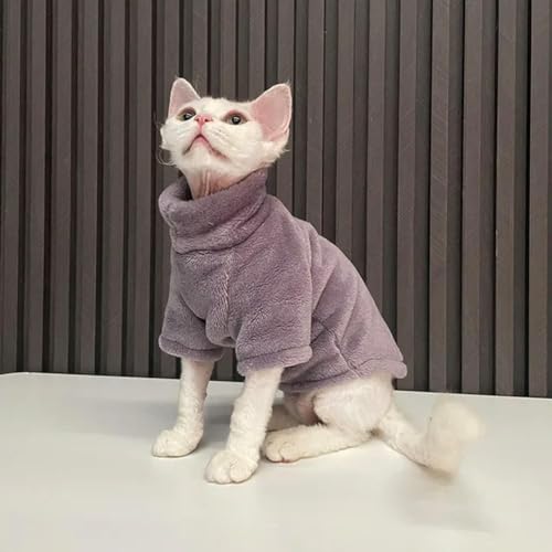 Rollkragen Katze Pullover Mantel Winter Warme Haarlose Katze Kleidung Weiche Flusen Pullover Shirt für Katze Chihuahua Haustier Kleidung von umass