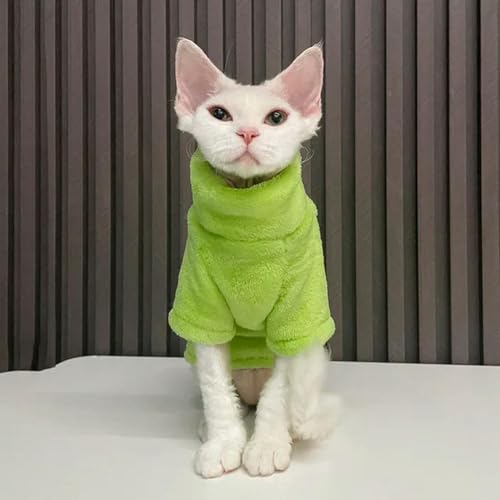 Winter Warme Haarlose Katze Kleidung für Kleine Mittlere Hunde Rollkragenpullover Welpen Katzen Jacke Mantel Chihuahua Katze von umass