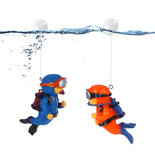 umorismo 2 Stück Aquarium-Dekorationen, Mini-Aquarium-Dekoration, schwebende niedliche Taucher-Figuren mit Wasserballons, für Aquarium-Zubehör von umorismo