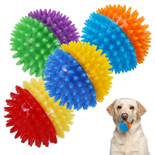 umorismo Quietschende Hundebälle, Spielzeug für mittelgroße und große Hunde, 6,5 cm, spitziges Hundespielzeug, Kaubälle gegen Langeweile, unzerstörbares Hundespielzeug, Zahnreinigung für Welpen, von umorismo