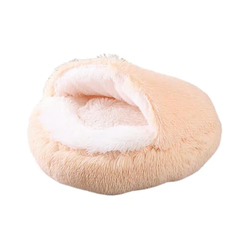 umsl 2-in-1 weiches Plüsch-Katzenbett, Winter, warm, rund, Nest, Hundehütte, halbgeschlossener Schlafsack, Haustierkorb für kleine Hunde, Katzen, Schlafmatte, Gatos Cosas para gatos casa para gatos von umsl