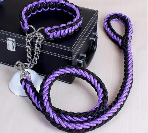 Doppelsträngiges Seil, große Hundeleine, Metall, P-Kette, Schnalle, nationale Farbe, Haustier-Traktionsseil, Halsband-Set für große Hunde, 1,2 m Länge, ohne Box Doppelsträngiges Seil, große Hundeleine, Metall, P-Kette, Schnalle, nationale Farbe, Haustier-Traktionsseil, Halsband-Set für große Hunde, 1,2 m Länge, ohne Box von umsl