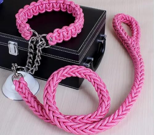 Doppelsträngiges Seil, große Hundeleine, Metall, P-Kette, Schnalle, nationale Farbe, Haustier-Traktionsseil, Halsband-Set für große Hunde, 1,2 m Länge, ohne Box von umsl