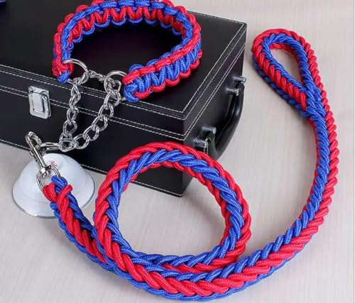 Doppelsträngiges Seil, große Hundeleine, Metall, P-Kette, Schnalle, nationale Farbe, Haustier-Traktionsseil, Halsband-Set für große Hunde, 1,2 m Länge, ohne Box Doppelsträngiges Seil, große Hundeleine, Metall, P-Kette, Schnalle, nationale Farbe, Haustier-Traktionsseil, Halsband-Set für große Hunde, 1,2 m Länge, ohne Box von umsl