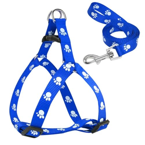 Hundegeschirr und Leine, Nylon, verstellbar, Pfotenabdruck, Hundegeschirr für kleine und mittelgroße Hunde, Größe S/M/L Hundegeschirr und Leine, Nylon, verstellbar, Pfotenabdruck, Hundegeschirr für kleine und mittelgroße Hunde, Größe S/M/L von umsl