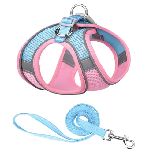 Hundegeschirr und Leine, reflektierend, Netzgewebe, atmungsaktiv, verstellbar, für kleine Haustiere Hundegeschirr und Leine, reflektierend, Netzgewebe, atmungsaktiv, verstellbar, für kleine Haustiere von umsl