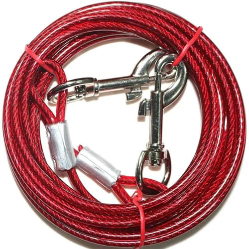 Hundeleine, verzinkter Stahldraht, mit PVC-Beschichtung, kaufeste Leine für große Hunde, Haustiere, Hunde, Hof, Camping, Outdoor Hundeleine, verzinkter Stahldraht, mit PVC-Beschichtung, kaufeste Leine für große Hunde, Haustiere, Hunde, Hof, Camping, Outdoor von umsl