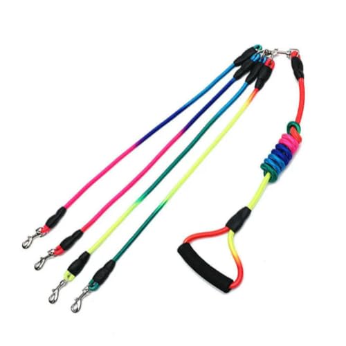 Hundeleine für Doppelbett, buntes Nylon, für 2/3/4 Hunde, abnehmbarer Schaumstoffgriff, 1,9 m Hundeleine für Doppelbett, buntes Nylon, für 2/3/4 Hunde, abnehmbarer Schaumstoffgriff, 1,9 m von umsl