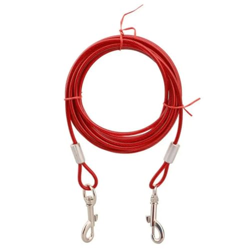 Metallleine für zwei Hunde, 0,5 cm, 3 m/5 m/10 m, Anti-Biss-Kabel, Outdoor-Leine, Doppelkopf-Leine für große Hunde von umsl