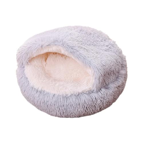 umsl 2 in 1 Soft Plush Cat Bed Winter Warm Round Nest Kennel Semi Enclosed Sleep Bag Pet Basket for Small Dogs Cats Sleeping Mat gatos cosas para gatos casa para gatos camas para gatos Katzenzubehör von umsl