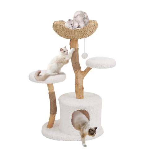 Unipaws Moderner Kratzbaum Turm für kleine und große Katzen, echtes Massivholz Ast Luxus Katzenhaus mit Kratzbaum und Katzenbett, Innenmöbel für Katzenliebhaber Geschenke Unipaws Moderner Kratzbaum Turm für kleine und große Katzen, echtes Massivholz Ast Luxus Katzenhaus mit Kratzbaum und Katzenbett, Innenmöbel für Katzenliebhaber Geschenke von unipaws