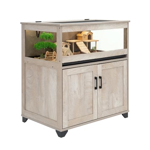 unipaws Hamsterkäfig mit Aufbewahrungsschrank, Kaninchenkäfig für Hase und Ratte, klarer Acryl Igelkäfig Kleintierkäfig mit Tablett, Meerschweinchen, Hamstergehege von unipaws