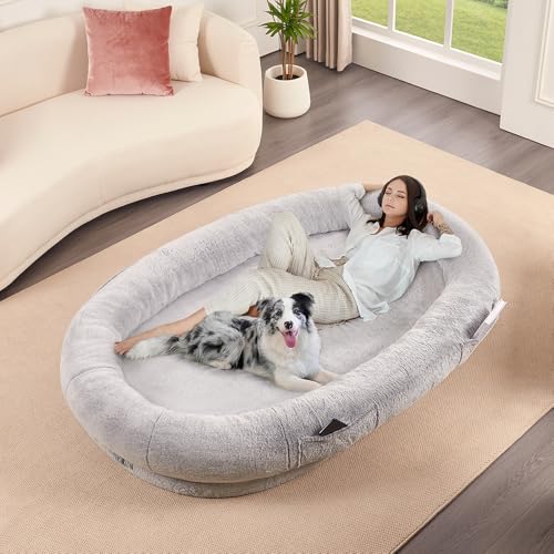 unipaws Hundebett für Erwachsene, extra groß, 180 × 122 cm, Memory-Schaum mit waschbarem Bezug, Aufbewahrungstasche und rutschfester Unterseite unipaws Hundebett für Erwachsene, extra groß, 180 × 122 cm, Memory-Schaum mit waschbarem Bezug, Aufbewahrungstasche und rutschfester Unterseite von unipaws