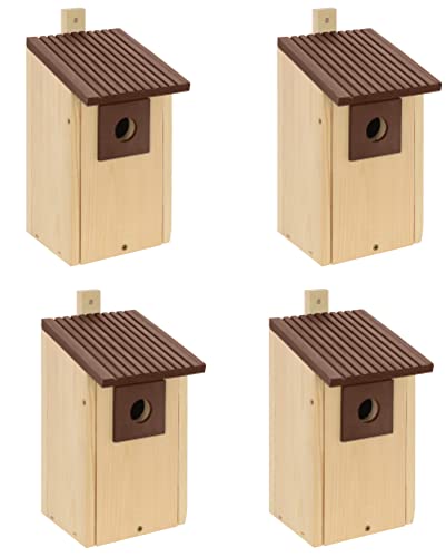 Nistkasten B20-NPx4 Holz-NISTKASTENSET, Vogelhaus-Meisenkasten-Nisthohle,aus Holz Natur ,wetterfest, Massivholzkonstruktion,Deko Garten, +Braun Nistkasten B20-NPx4 Holz-NISTKASTENSET, Vogelhaus-Meisenkasten-Nisthohle,aus Holz Natur ,wetterfest, Massivholzkonstruktion,Deko Garten, +Braun von unzutreffend