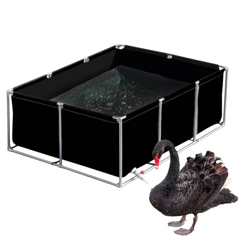 Außenlagertank Segeltuch Fischteich,Faltbarer Fischteich aus Segeltuch, Zierschwimmbecken für Aquarien mit Ablassventil, Zuchtwassertank für Koi, Garten Aquarium,Black 2×1.5×0.5m(6.5×4.9×1.6ft) von uofgcru