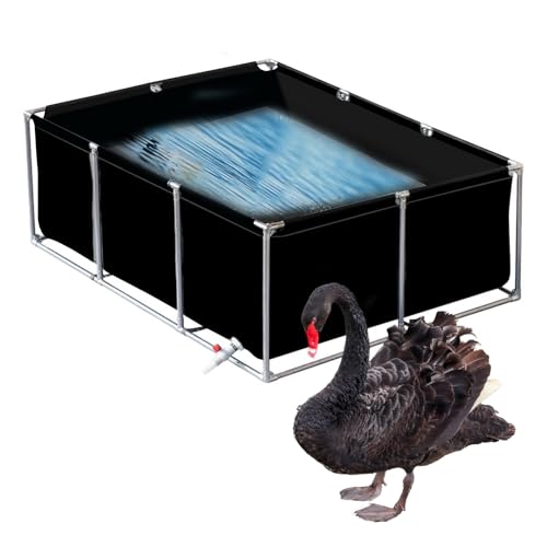 Faltbarer Fischteich aus Segeltuch,Fischteich aus PVC-Segeltuch mit Stahlrahmen,Zierschwimmbecken für Aquarien mit Ablassventil,Zuchtwassertank für Koi, Goldfische,Garten Aquarium(Black-2×2×0.6m) von uofgcru