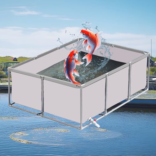 uofgcru Außenlagertank Segeltuch Fischteich, Fischteich mit Stahlrahmen, Gartenpool für Koi,Wasserspeicher, strapazierfähiges Segeltuch-Fischbecken für den Außenbereich,White 3×1×0.8m(9.8×3.3×2.6ft) uofgcru Außenlagertank Segeltuch Fischteich, Fischteich mit Stahlrahmen, Gartenpool für Koi,Wasserspeicher, strapazierfähiges Segeltuch-Fischbecken für den Außenbereich,White 3×1×0.8m(9.8×3.3×2.6ft) von uofgcru