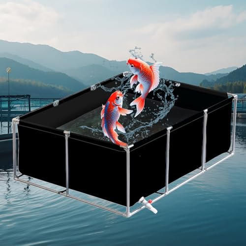 uofgcru Außenlagertank Segeltuch Fischteich,Faltbarer Fischteich aus Segeltuch, Zierschwimmbecken für Aquarien mit Ablassventil, Zuchtwassertank für Koi, Garten Aquarium,Black 2×2×0.6m(6.5×6.5×1.9ft) uofgcru Außenlagertank Segeltuch Fischteich,Faltbarer Fischteich aus Segeltuch, Zierschwimmbecken für Aquarien mit Ablassventil, Zuchtwassertank für Koi, Garten Aquarium,Black 2×2×0.6m(6.5×6.5×1.9ft) von uofgcru