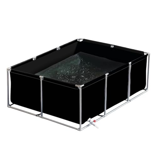 uofgcru Außenlagertank Segeltuch Fischteich,Faltbarer Fischteich aus Segeltuch, Zierschwimmbecken für Aquarien mit Ablassventil, Zuchtwassertank für Koi, Garten Aquarium,Black 1×1×0.8m(3.3×3.3×2.6ft) uofgcru Außenlagertank Segeltuch Fischteich,Faltbarer Fischteich aus Segeltuch, Zierschwimmbecken für Aquarien mit Ablassventil, Zuchtwassertank für Koi, Garten Aquarium,Black 1×1×0.8m(3.3×3.3×2.6ft) von uofgcru