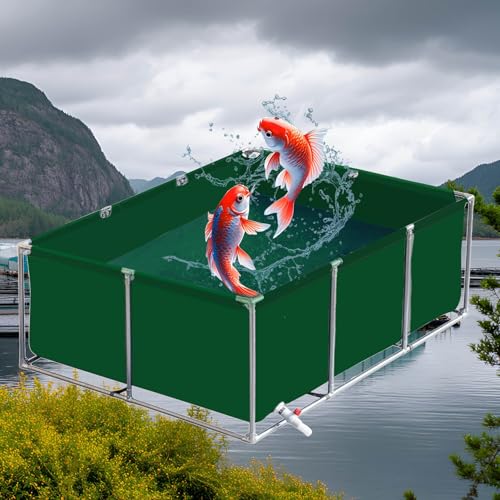 uofgcru Gartenteich Becken für Die Wasserspeicherung,Oberirdische Fischteiche,Aquarium-PVC-Leinwand-Fischteich mit Rahmen, ideal für Fische und Wassertiere,Garnelenzucht,Green 2×2×0.9m(6.5×6.5×2.9ft) uofgcru Gartenteich Becken für Die Wasserspeicherung,Oberirdische Fischteiche,Aquarium-PVC-Leinwand-Fischteich mit Rahmen, ideal für Fische und Wassertiere,Garnelenzucht,Green 2×2×0.9m(6.5×6.5×2.9ft) von uofgcru