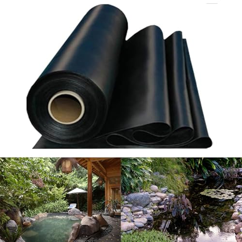 uofgcru HDPE Teichfolie 5×11.5m,Schutzunterlage Flexible vorgeschnittene Teichfolie für kleine Teiche Koi Teiche Wassergärten Brunnen von uofgcru