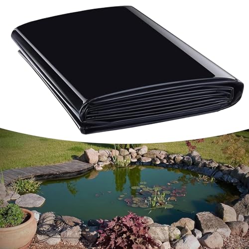 uofgcru Teichfolie 7×14m,Teichmembran, HDPE Teichplane, Fischteichfolie, Gartenteiche Dichtungsfolie, Teichfolien Schwerlast für Fischteiche, Brunnen, Wassergarten und Wasserfall von uofgcru
