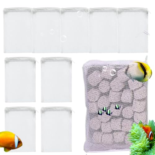 usefulbeauty 10 Stück Filterbeutel aus feinem Netzgewebe mit hohem Durchfluss, wiederverwendbar, mit Reißverschluss – wiederverwendbare Beutel für Aktivkohle, Biosphären von usefulbeauty