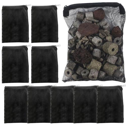 usefulbeauty 10 Stück Filterbeutel aus feinem Netzgewebe mit hohem Durchfluss, wiederverwendbar, mit Reißverschluss – wiederverwendbare Beutel für Aktivkohle, Biosphären von usefulbeauty