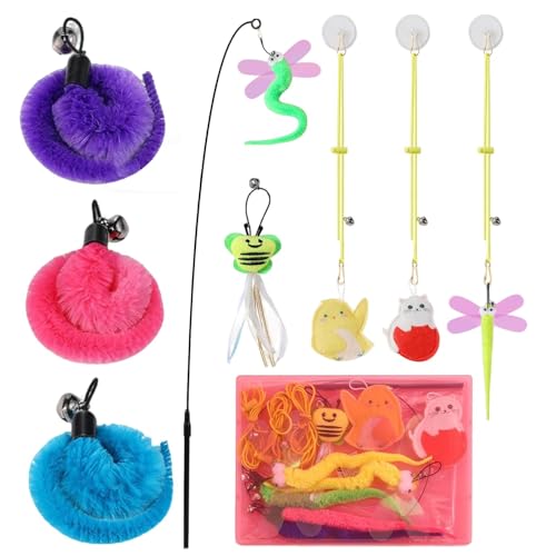usefulbeauty Katzenfederspielzeug, Katzenspielzeug mit Federn | Cat -Retractable Teaser Interactive Toys,9X Haustiervorräte mit Bell & Catnip, Indoor -Spiele für Kätzchen -Trainingspiele usefulbeauty Katzenfederspielzeug, Katzenspielzeug mit Federn | Cat -Retractable Teaser Interactive Toys,9X Haustiervorräte mit Bell & Catnip, Indoor -Spiele für Kätzchen -Trainingspiele von usefulbeauty