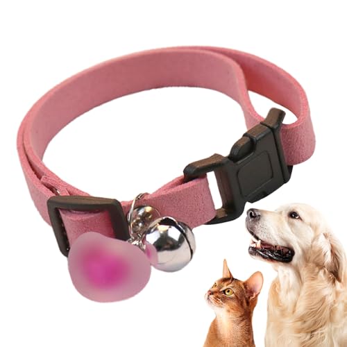 usefulbeauty Niedliche Katzenhalsbänder, niedliche Hundehalsbänder – Halsbänder für kleine Hunde aus Plüsch mit Glöckchen | verstellbare Halsbänder für Katzen, leichtes Zubehör für Welpen, Kätzchen von usefulbeauty