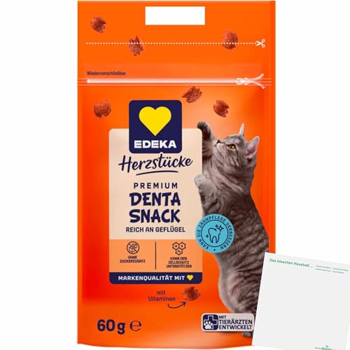 usy Bundle für Edeka Herzstücke Premium Denta Snack Geflügel, Katzensnack (60g Packung) + usy Block von usy