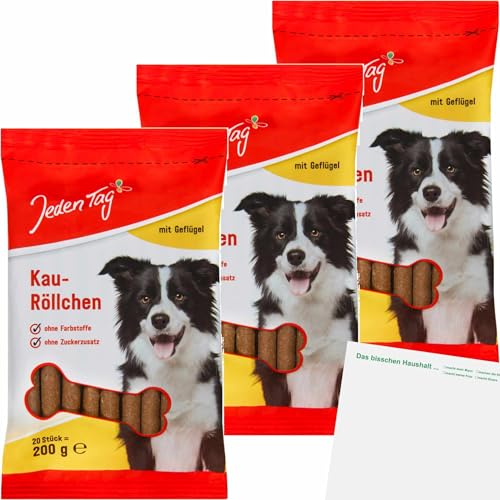 usy Bundle für Jeden Tag Hund Röllchen mit Geflügel 3er Pack (3x200g Packung) Block von usy