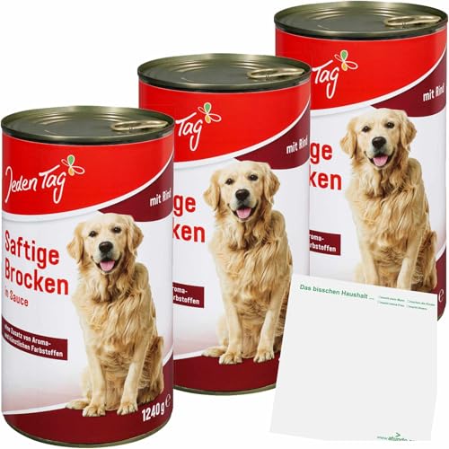 usy Bundle für Jeden Tag Hund Saftige Brocken Rind in Sauce 3er Pack (3x1240g Dose) Block von usy