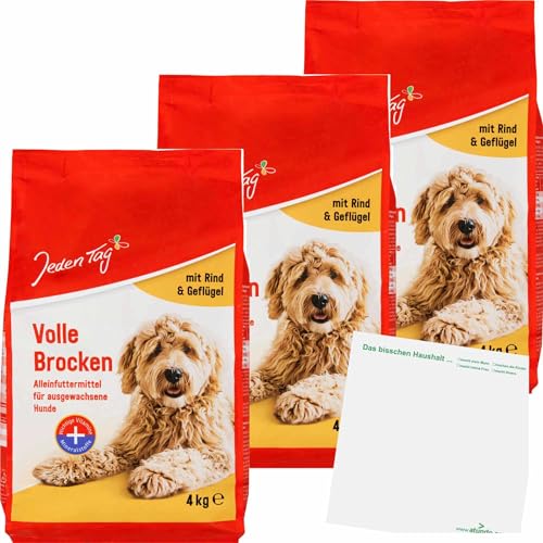 usy Bundle für Jeden Tag Hund Trocken volle Brocken Geflügel-Rind 3er Pack (3x4 kg Packung) Block von usy