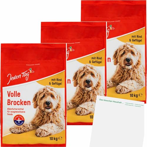 usy Bundle für Jeden Tag Hund Trockenfutter mit Rind & Geflügel 3er Pack (3x10kg Packung) Block von usy