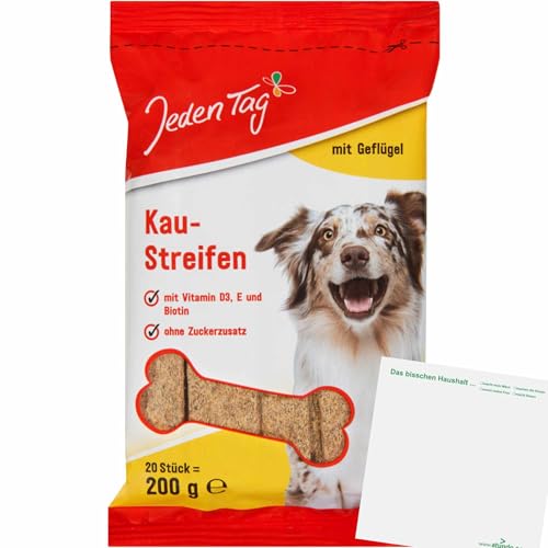 usy Bundle für Jeden Tag Hundesnack 20 Kaustreifen Geflügel (200g Packung) Block von usy