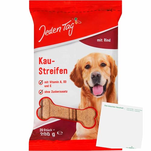 usy Bundle für Jeden Tag Hundesnack 20 Kaustreifen Rind (200g Packung) Block von usy
